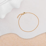 Curb Anklet in Gold Plated Sterling Silver