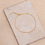 Curb Anklet in Gold Plated Sterling Silver