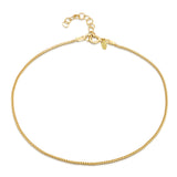 Curb Anklet in Gold Plated Sterling Silver