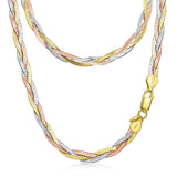 3 Colour Necklace in Sterling Silver