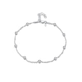 Bead Anklet in Sterling Silver