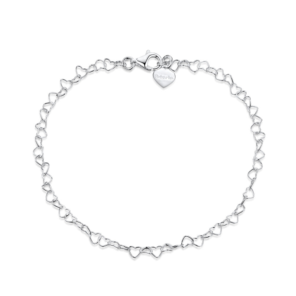 Heart Anklet in Sterling Silver – Amberta - Main Image