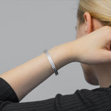 Hammered Bangle in Sterling Silver