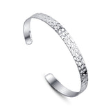 Hammered Bangle in Sterling Silver