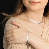 4.5 mm Flat Snake Bracelet in Sterling Silver
