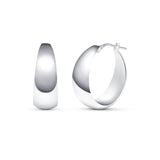 25 mm Chunky Hoop Earrings in Silver