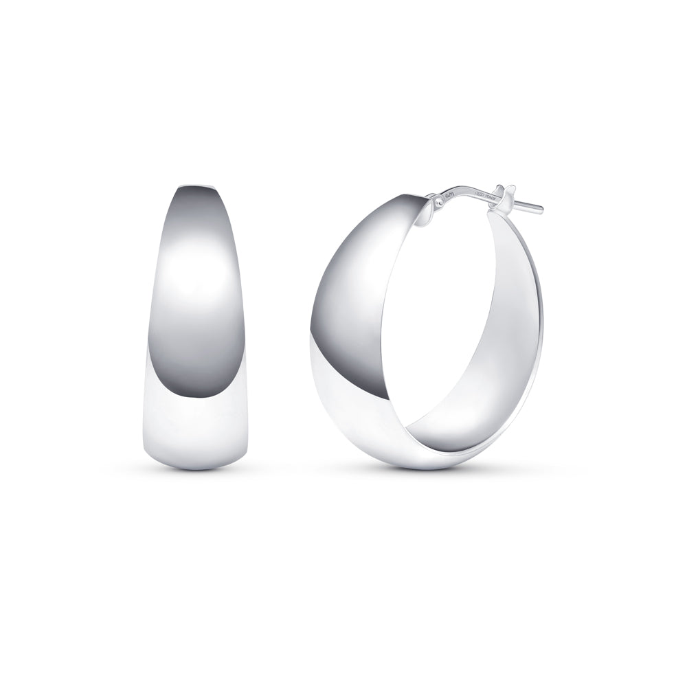 25 mm Chunky Hoop Earrings in Sterling Silver – Amberta