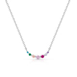 Rainbow Wave Necklace in Silver