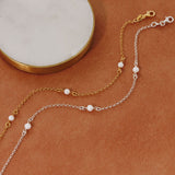 Freshwater Pearl Anklet in Gold Plated Sterling Silver