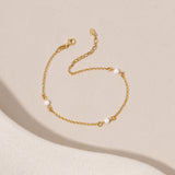 Freshwater Pearl Anklet in Gold Plated Sterling Silver