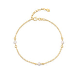 Freshwater Pearl Anklet in Gold Plated Sterling Silver