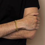 8 mm Cuban Bracelet in Gold