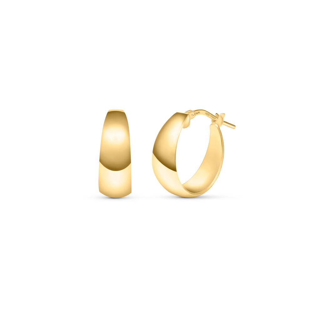 15 mm Chunky Hoop Earrings in Gold – Amberta