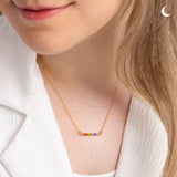 Rainbow Bar Necklace in Gold