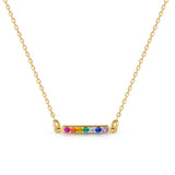 Rainbow Bar Necklace in Gold
