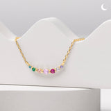 Rainbow Wave Necklace in Gold