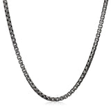 Amberta Black Rhodium Plated Silver Round Box Chain