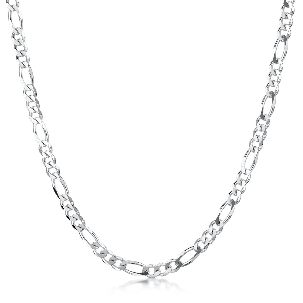 Amberta Silver Flat Figaro Chain