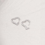 20 mm Heart Huggie Earrings in Silver Brass Marketing 2