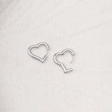 20 mm Heart Huggie Earrings in Silver Brass Marketing 2