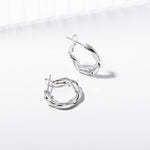 20 mm Twisted Hoop Earrings in Silver Brass Marketing 2