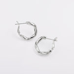 20 mm Twisted Hoop Earrings in Silver Brass