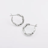 20 mm Twisted Hoop Earrings in Silver Brass