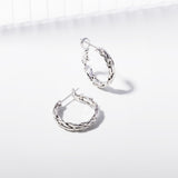 20 mm Herringbone Hoop Earrings in Silver Brass Marketing 2