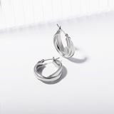 24 mm Double Hoops in Silver Brass Marketing 2