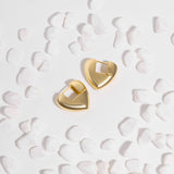 22 mm Heart Chunky Earrings in Gold Plated Brass Marketing