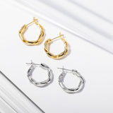 20 mm Twisted Hoop Earrings in Gold Plated Brass Marketing