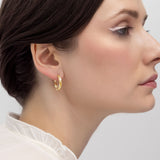 20 mm Twisted Hoop Earrings in Gold Plated Brass Model 2