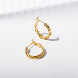 20 mm Herringbone Hoop Earrings in Gold Plated Brass Marketing 2