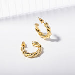 25 mm Twisted Hoop Earrings in Silver Brass Marketing 2