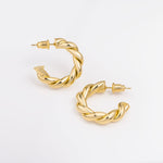 25 mm Twisted Hoop Earrings in Silver Brass