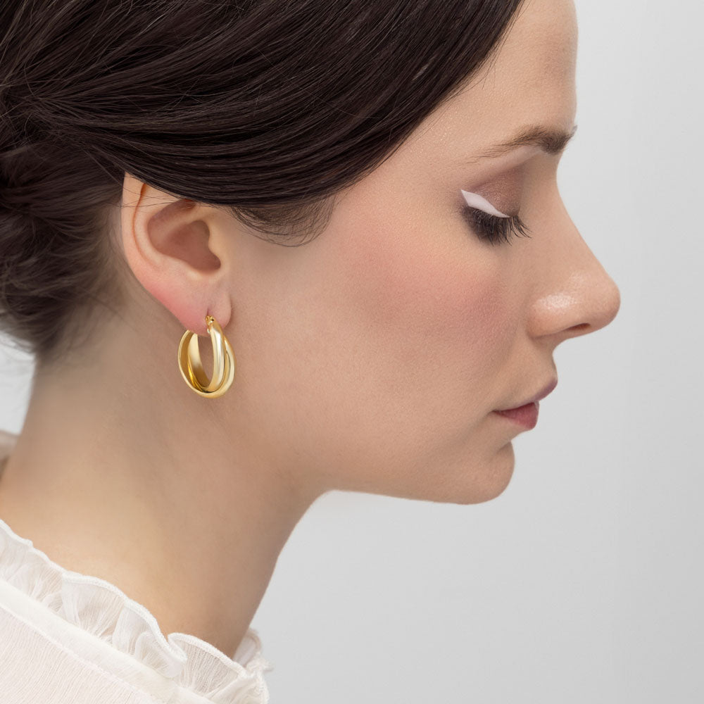 24 mm Double Hoops in Gold Plated Brass Model