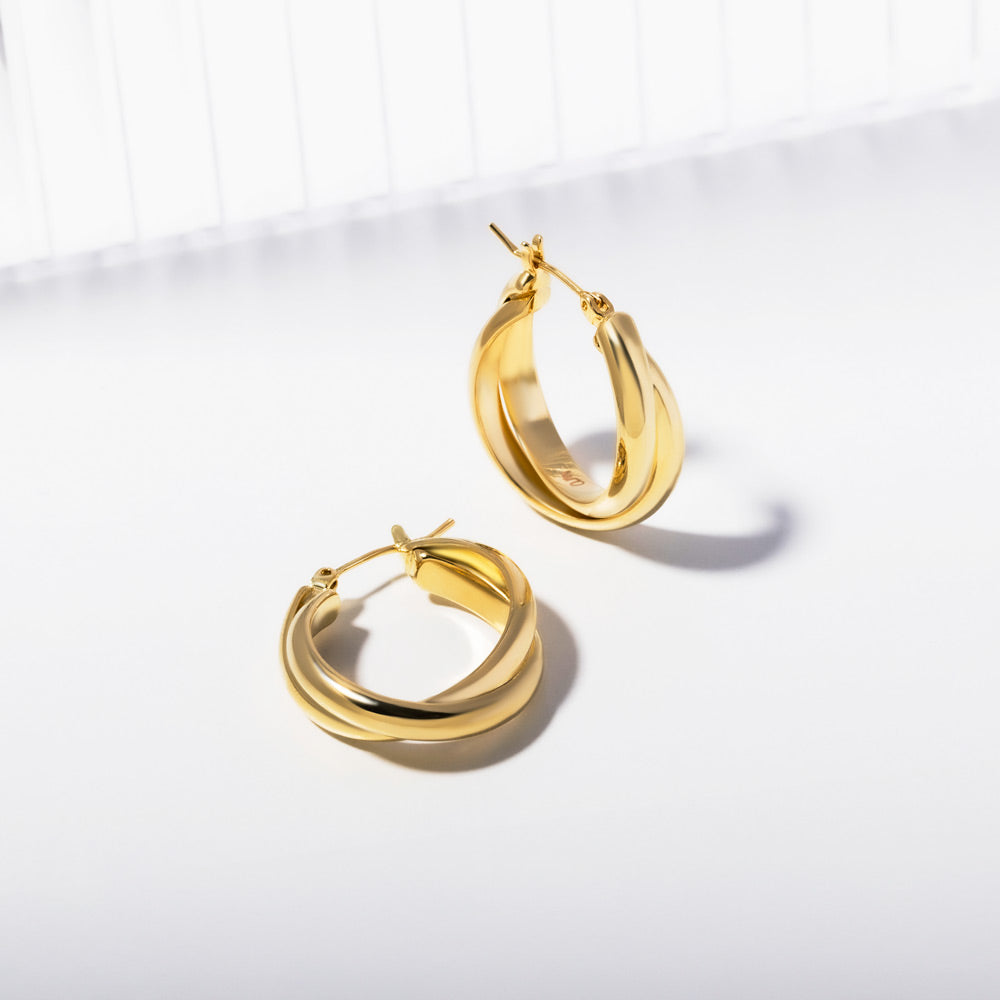 24 mm Double Hoops in Gold Plated Brass Marketing 2