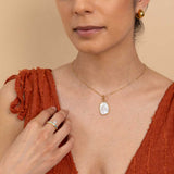 Mother Of Pearl Pendant in Gold Plated Stainless Steel