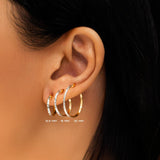 15 mm Two Tone Diamond Cut Earrings in 14K Gold