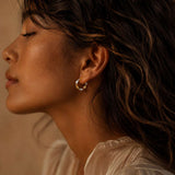 10 mm Two Tone Twisted Earrings in 14K Gold