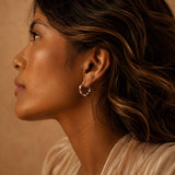 15 mm Two Tone Twisted Earrings in 14K Gold