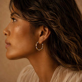 20 mm Two Tone Twisted Earrings in 14K Gold