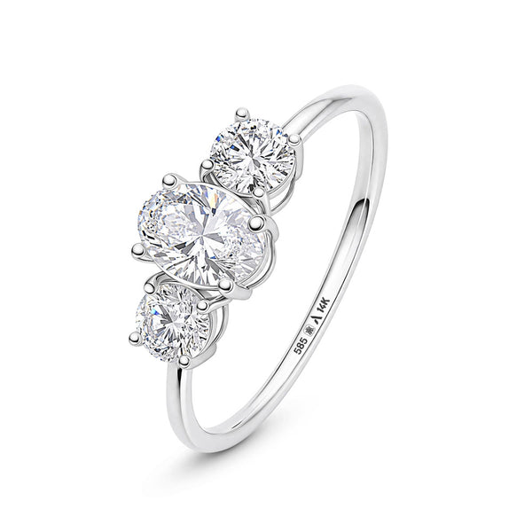 1ct Lab Grown Diamond Ring in 14K White Gold