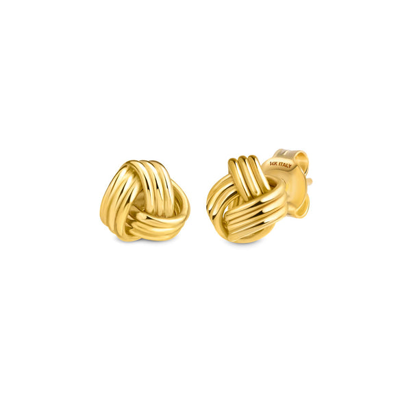 Love Knot Stud Earrings in 14K Gold