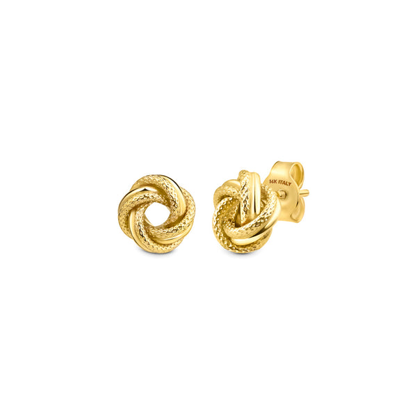 Small Knot Stud Earrings in 14K Gold