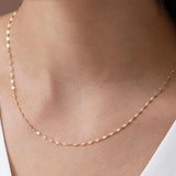 Mirror Necklace Chain in 14K Gold