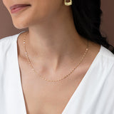 Mirror Necklace Chain in 14K Gold