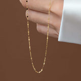 Mirror Necklace Chain in 14K Gold