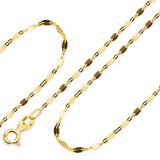 Mirror Necklace Chain in 14K Gold