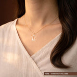 B Initial Pendant in 14k Gold
